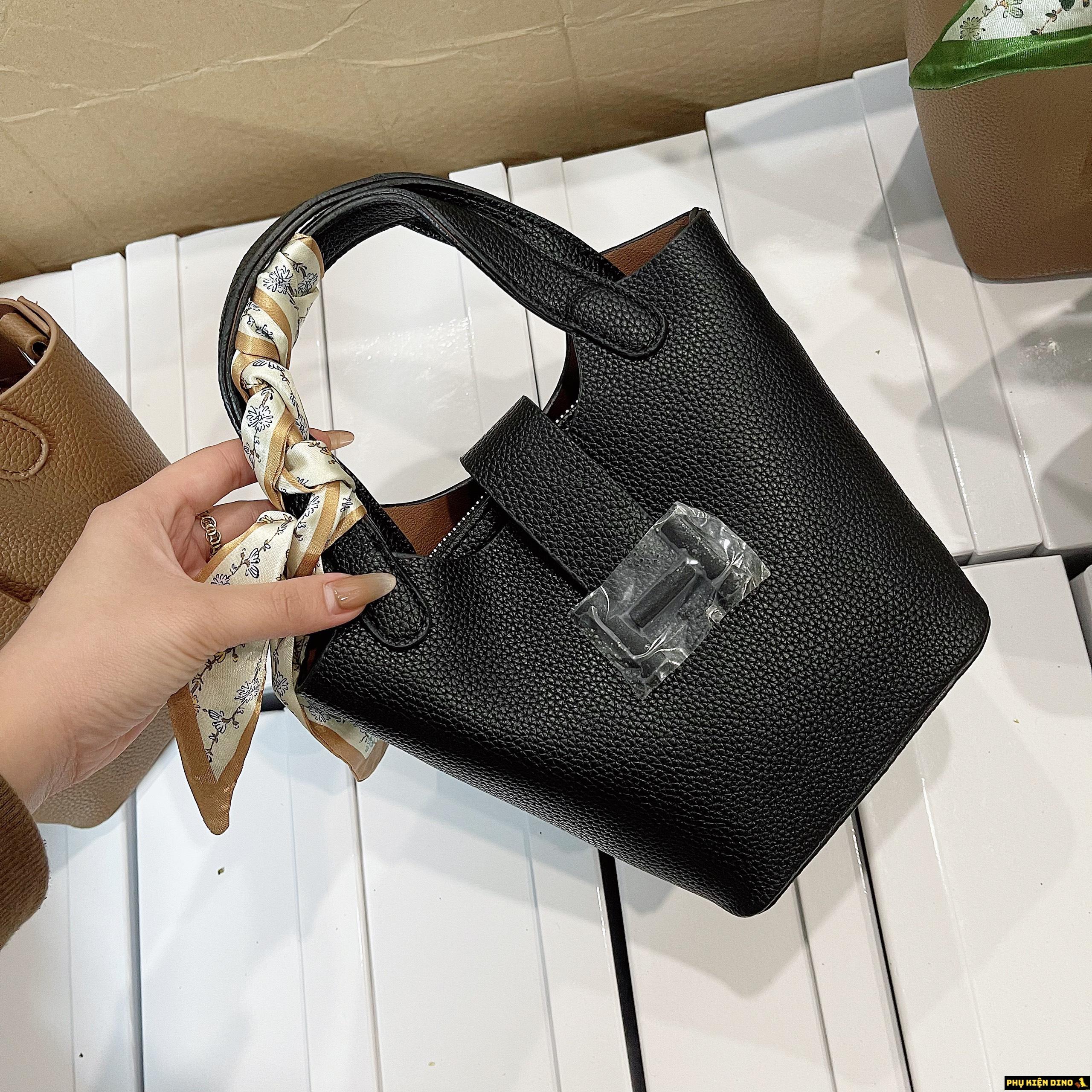 Túi Đeo Chéo Túi Xách Nữ Chữ H Hàng Quảng Châu Kèm Khăn 22 Túi Đeo Chéo Túi Xách Nữ Chữ H Black